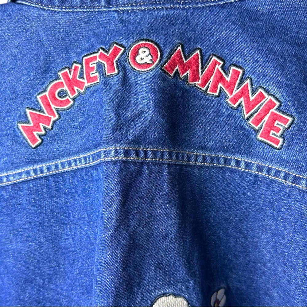 Vintage Disney Mickey & Minnie Embroidered Denim Jacket - Picture 3 of 5